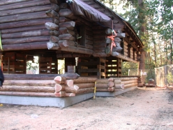 Log Restoration at Historic Lodge