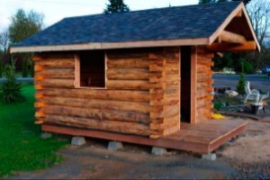 photo of cabin during construction