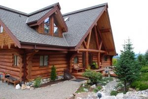 Newly Stained Log Home